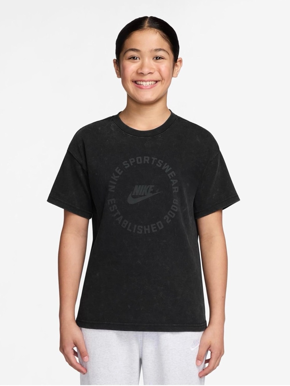 Nike Black Kids' Logo Graphic Short-Sleeve Tee
